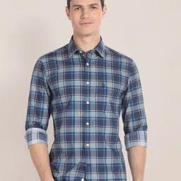 U.S. Polo Assn. Spread Collar Tartan Checked Pure Cotton Casual Shirt-picture-39