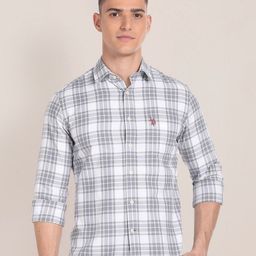 U.S. Polo Assn. Tartan Checked Pure Cotton Casual Shirt-image-46