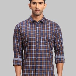 Parx Men Slim Fit Checked Cotton Casual Shirt-image-73