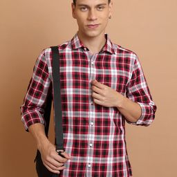 HIGHLANDER Slim Fit Tartan Checked Casual Shirt-image-78