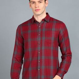 Urbano Fashion Slim Fit Tartan Checks Checked Cotton Casual Shirt-image-69