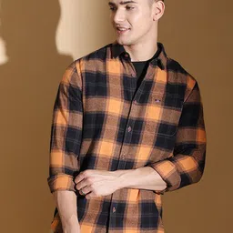 The Indian Garage Co Slim Fit Checked Twill Pure Cotton Casual Shirt-image-31