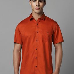 Louis Philippe Sport Slim Fit Spread Collar Pocket Cotton Casual Shirt-image-21