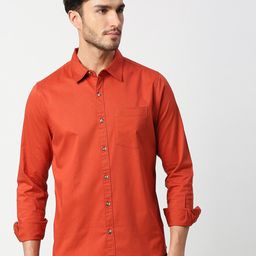 Thomas Scott Men Red Slim Fit Casual Cotton Shirt-image-81