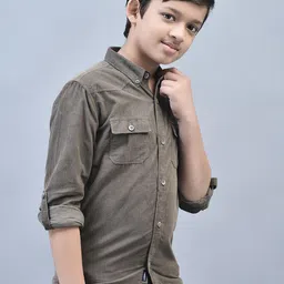 Crimsoune Club Boys Classic Button-Down Collar Slim Fit Casual Shirt-35