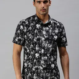 SHOWOFF Men Black Classic Slim Fit Floral Printed Casual Shirt-image-43