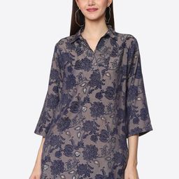 Biba Women Blue Classic Floral Printed Casual Shirt-picture-10