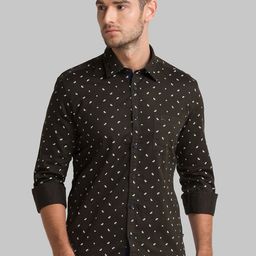 Parx Men Green Slim Fit Floral Printed Cotton Casual Shirt-image-59