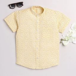 JBN Creation Boys Yellow Classic Printed Casual Shirt-24