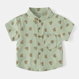 StyleCast Boys Green Mandarin Collar Printed Regular Fit Cotton Casual Shirt-picture-26