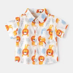 StyleCast Boys White Conversational Printed Spread Collar Cotton Casual Shirt-picture-20