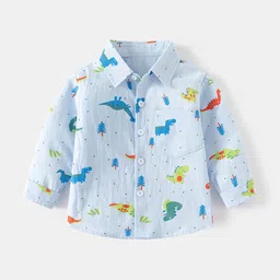 StyleCast Boys Long Sleeves Spread Collar Cotton Opaque Printed Casual Shirt-image-37