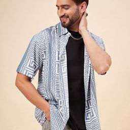 CHIMPAAANZEE Ethnic Motif Printed Spread Collar Casual Shirt-image-30