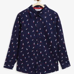 Campana Boys Conversational Printed Cotton Casual Shirt-image-103