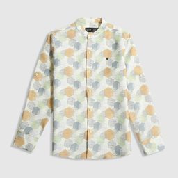 CAVIO Boys Standard Opaque Geometric Printed Cotton Casual Shirt image 1