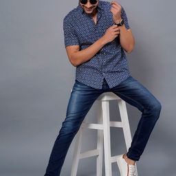 JAIPURI COLLECTION Standard Opaque Geometric Printed Cotton Casual Shirt-image-19