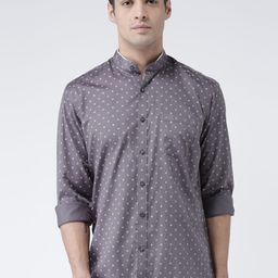 Zeal Men Grey Cotton Standard Opaque Printed Casual Shirt-image-71