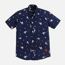 Polka Tots Boys Conversational Printed Cotton Casual Shirt-image-93