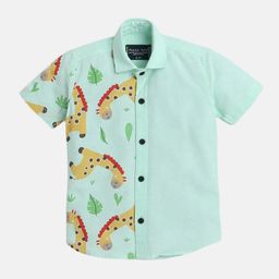 Polka Tots Boys Conversational Printed Cotton Casual Shirt-30