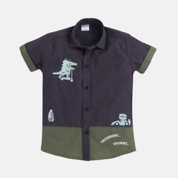Polka Tots Boys Graphic Printed Cotton Casual Shirt-image-87