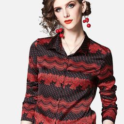 JC Collection Women Red Opaque Printed Casual Shirt-image-83