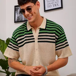 The Indian Garage Co Striped Spread Collar Relaxed Fit Shirt-image-87