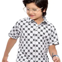 BAESD Boys Comfort Gingham Checks Printed Spread Collar Short Sleeves Cotton Casual Shirt-picture-57