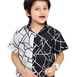 BAESD Boys Comfort Spread Collar Opaque Printed Cotton Casual Shirt-image-14