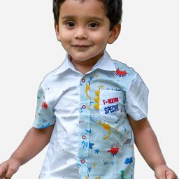 Little Llama Boys Comfort Conversational Opaque Printed Embroidered Casual Shirt-picture-25