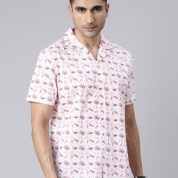Joven Slim Fit Conversational Printed Cuban Collar Cotton Casual Shirt-image-55