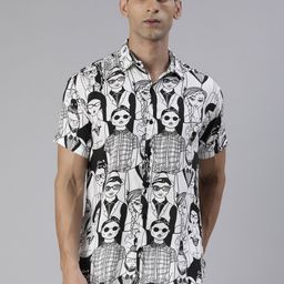 Joven Slim Fit Opaque Printed Casual Shirt-image-22