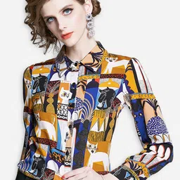 JC Collection Women Multicoloured Opaque Printed Casual Shirt-picture-8