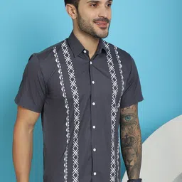 Indian Needle Classic Geometric Printed Casual Shirt-image-39