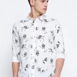 Duke Slim Fit Floral Printed Spread Collar Cotton Casual Shirt-image-69