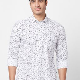 Parx Slim Fit Floral Printed Spread Collar Cotton Casual Shirt-image-64
