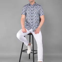 COBB Men Slim Fit Floral Opaque Printed Casual Shirt-image-78