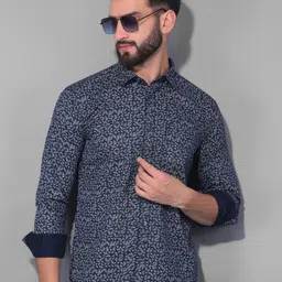 COBB Slim Fit Abstract Opaque Printed Cotton Casual Shirt-image-96