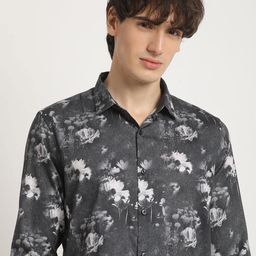 THE BEAR HOUSE Pure Cotton Printed Slim Fit Casual Shirt-image-11