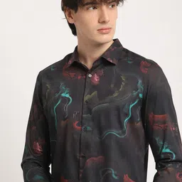 THE BEAR HOUSE Men Abstract Graphic Print Slim Fit Casual Shirt-image-7