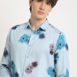 THE BEAR HOUSE Slim Fit Floral Printed Pure Cotton Casual Shirt-image-61