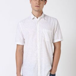 Peter England Casuals Men Spread Collar Floral Printed Cotton Casual Shirt-image-17
