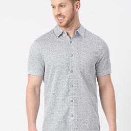 VALEN CLUB Floral Printed Twill Modern Slim Fit Opaque Casual Shirt-image-72