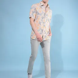 Crimsoune Club Printed Spread Collar Slim Fit Casual Shirt-image-48