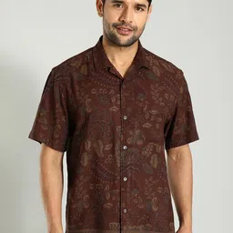 Indian Terrain Floral Printed Classic Slim Fit Opaque Casual Shirt-picture-47