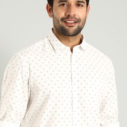 Indian Terrain Micro Ditsy Printed Classic Slim Fit Cotton Opaque Casual Shirt-picture-48