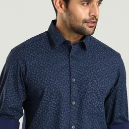 Indian Terrain Men Classic Slim Fit Floral Opaque Printed Casual Shirt-image-30