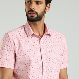 Indian Terrain Men Classic Slim Fit Floral Opaque Printed Casual Shirt-picture-37