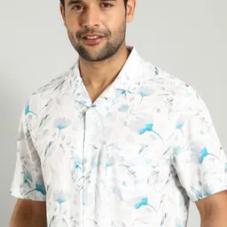 Indian Terrain Men Classic Slim Fit Floral Opaque Printed Casual Shirt-picture-18