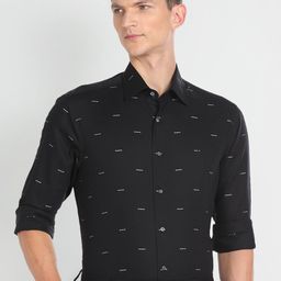 Arrow Slim Fit Self Design Pure Cotton Formal Shirt-19