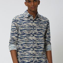 Mufti Striped Slim Fit Pure Cotton Casual Shirt-picture-13